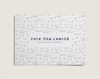 Fuck You Cancer Card, Get Well Soon Card, Cancer Card, Cancer Patient Card, Fighting Cancer Card, Cancer Support Card, Card For Her / Him