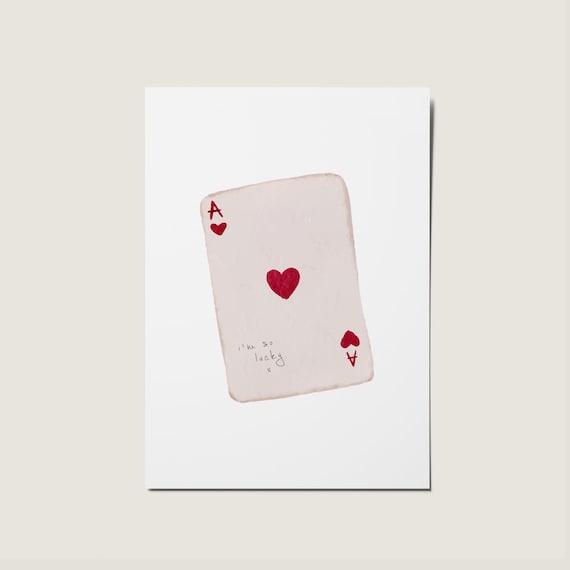 I'm So Lucky Playing Card Ace Hearts Valentines Card, Cute Anniversary Card, Card For Husband, Card For Wife, Card for Anniversary