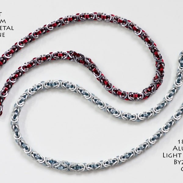 Byzantine Chain | 18g Square Anodized Aluminum | Chainmaille