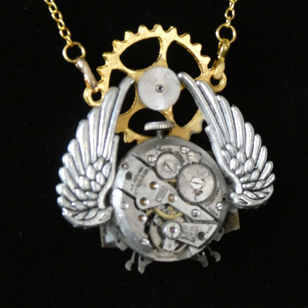 Steampunk Mechanical Egyptian Scarab Pendant Necklace