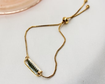 Pressed Fern Resin Bracelet