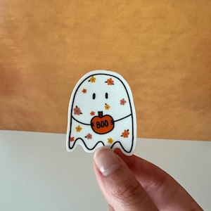 Halloween ghostie sticker, boo ghost sticker, cute fall sticker, boho Halloween water bottle sticker, spooky season decor