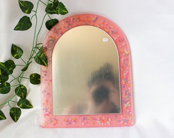 Large Resin Arch Mirror | Decorative Floral Mirror | Boho Floral Room Decor | Vanity Mirror