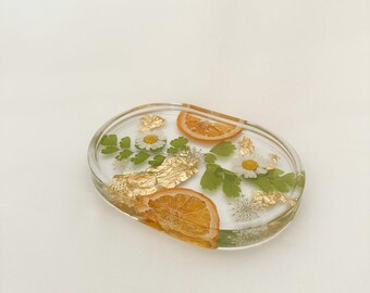 Handmade Pressed Flower Shortie Trinket Tray