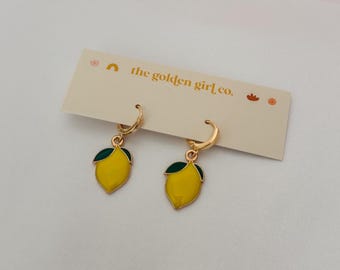 Lemon Huggie Hoops