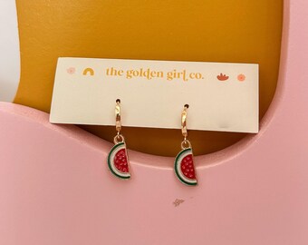 Watermelon Huggie Hoops