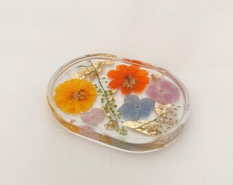 Handmade Pressed Flower Shortie Trinket Tray