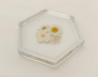 White Floral Coaster