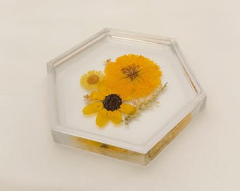Yellow Floral Coaster
