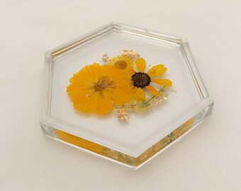 Yellow Floral Coaster