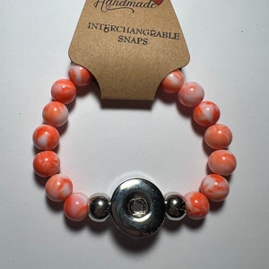 Beaded Bracelet With Snap Base | Snap Bracelet | Charm Bracelet | Adjustable Bracelet | Snap Button Charms | Snap Button Jewelry