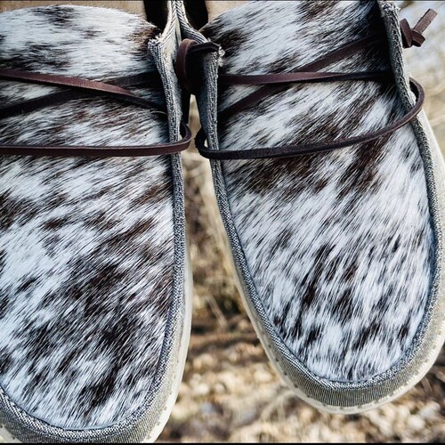 Real Cowhide Beaded Custom Shoes Cowhide Shoes Beaded Etsy