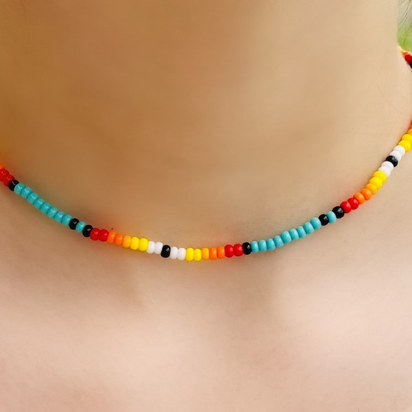Serape Choker | Seed Bead Choker | Western Sunset Choker | Boho Choker | Western Necklace | Choker Necklace | Serape Beads | Beaded Choker