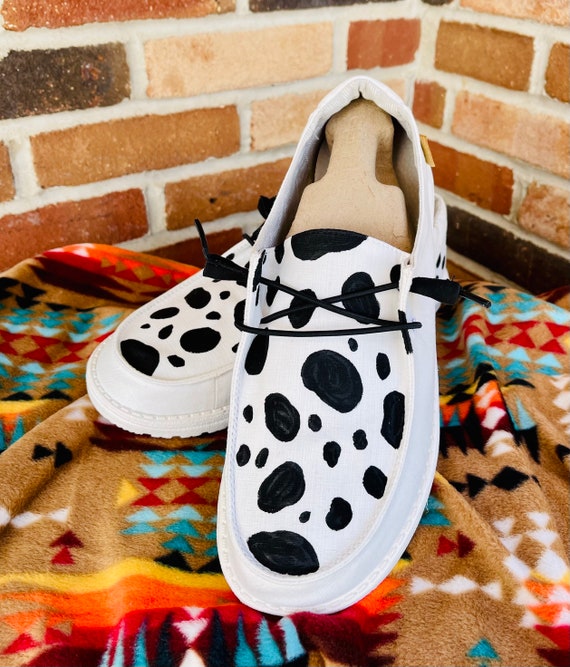 Cow Print Shoes Custom Shoes Cow Shoes Womens Shoes Etsy
