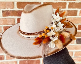 Branded Cowboy Hat | Branded Wide Brim Hats | Burned Wide Brim Hats | Hand Burned Hats | Western Burned Designs | Hand Designed Hats