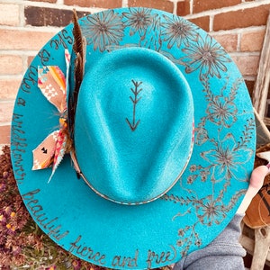 Branded Cowboy Hat | Branded Wide Brim Hats | Burned Wide Brim Hats | Hand Burned Hats | Western Burned Designs | Hand Designed Hats