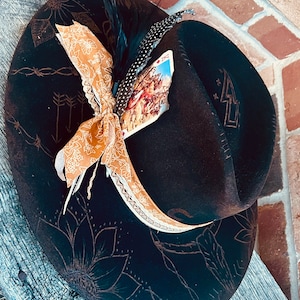 Custom Hand Burned Hat | Hand Burned Wide Brim Hat | Custom Branded Hat | Cactus Burned Hat | Western Hand Burned Hat