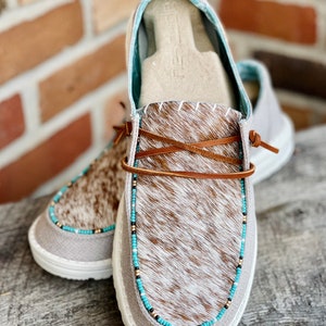 Real Cowhide Beaded Custom Shoe Cowhide Shoe Beaded - Etsy