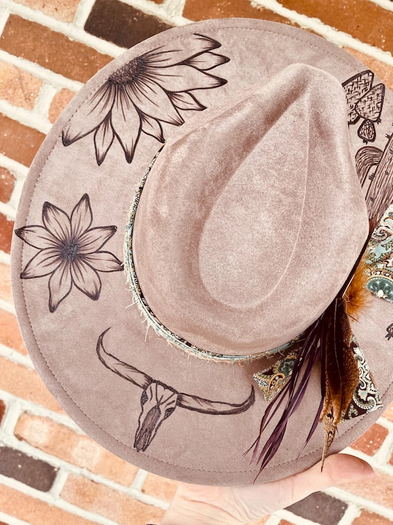 Burned Hat Customized Hat Custom Cowboy Hat Cowgirl Hat
