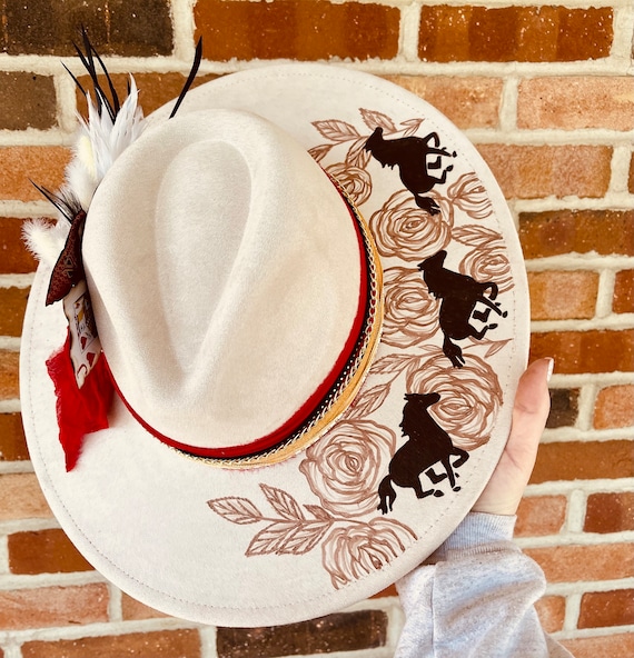 Custom Hand Burned Hat | Hand Burned Wide Brim Hat | Custom  display picture 1