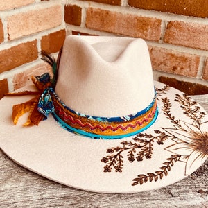 Branded Cowboy Hat | Branded Wide Brim Hats | Burned Wide Brim Hats | Hand Burned Hats | Western Burned Designs | Hand Designed Hats