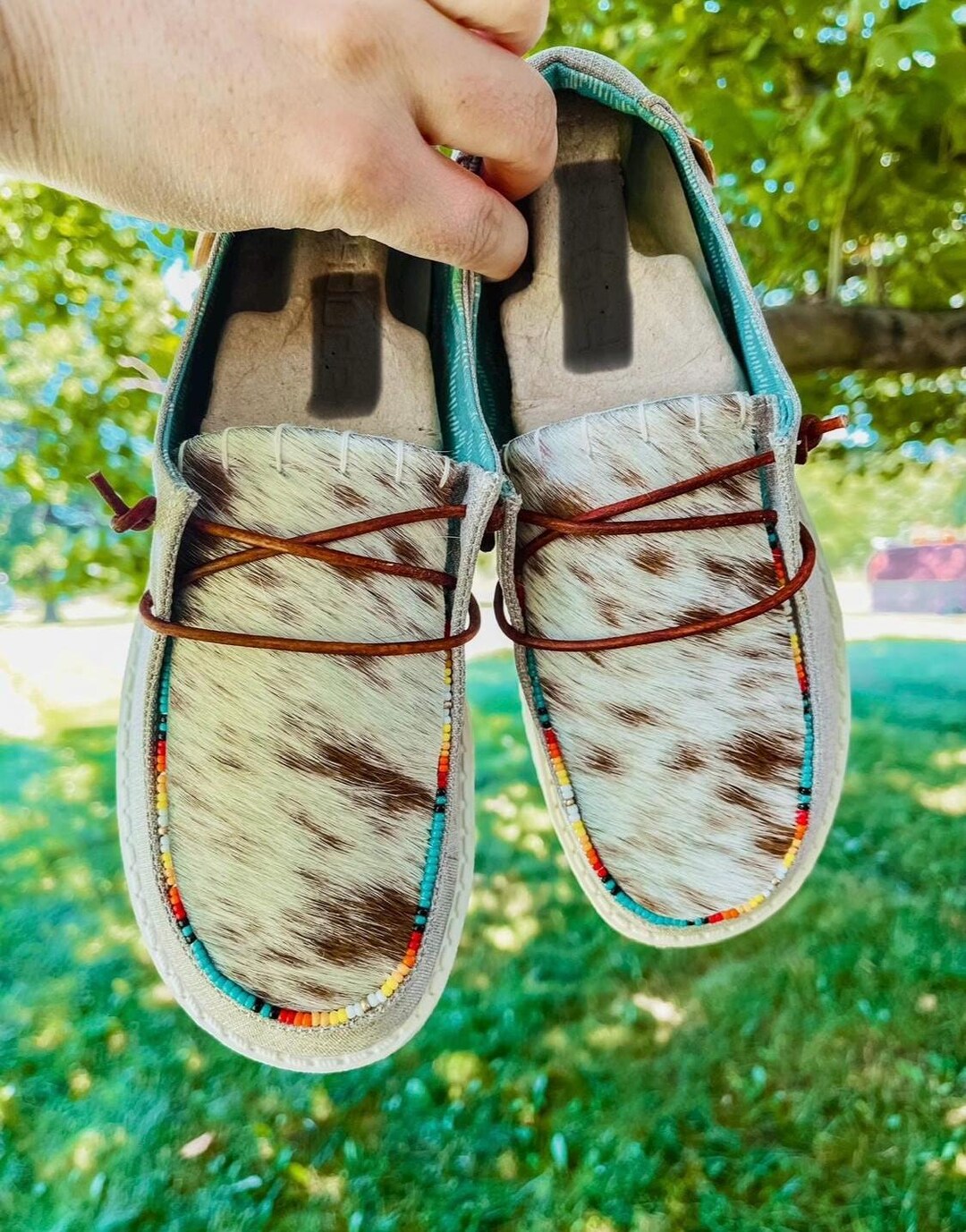 Cowhide Leather Buckle Platform Shoes