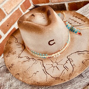 Hand Burned Cowboy Hat | Hand Burned Wide Brim Hats | Hand Burned Hat | Western Engraved Hat | Hand Engraved Hat | Western Cowboy Hats |