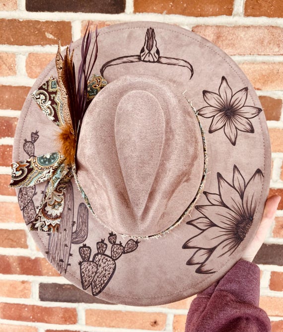 Burned Hat Customized Hat Custom Cowboy Hat Cowgirl Hat