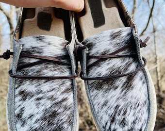 Real Cowhide + Beaded Custom Shoes | Cowhide Shoes | Beaded Shoes | Authentic Cowhide