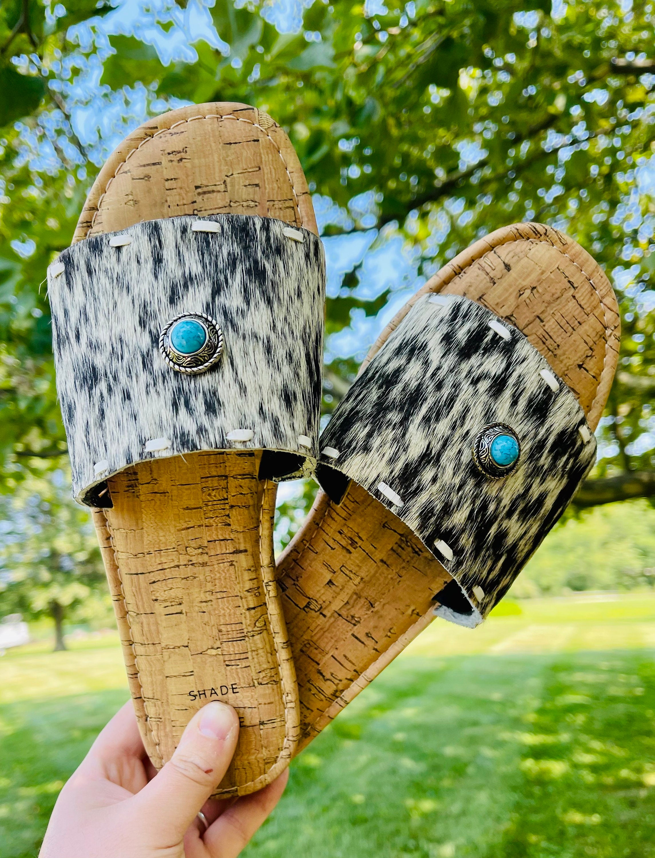 Cowhide Slides Cowhide Slide Sandals Cowhide Sandals Etsy