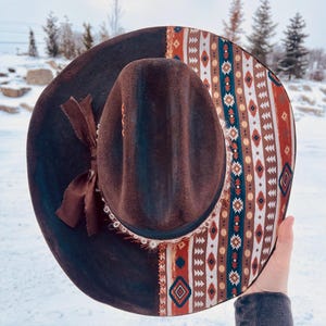 Handgebrannter Cowboyhut | Benutzerdefinierte Gebrannte Cowboy-Hut | Cattleman Krone Cowboyhut | Wollfilz Cowboyhut | Traditioneller Cowboyhut | Gebrannte Hüte