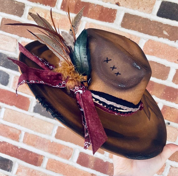 Custom Hand Burned Hat | Hand Burned Wide Brim Hat | Custom  display picture 1
