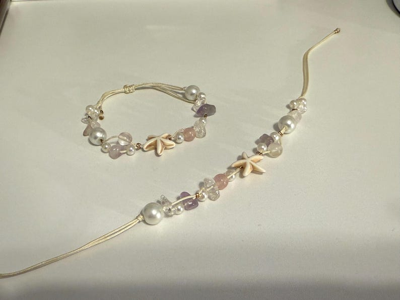 Sea Star Bracelet Set in Light Peach