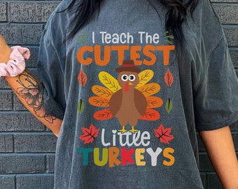 Retro Teacher Thanksgiving shirt, Thankful Teacher Shirt, Teach Cutest Turkeys Tee, Team Teacher Thanksgiving, Elementary School Teacher Tee