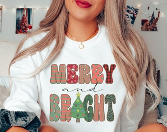 Christmas Sweatshirt, Womens Christmas Sweatshirt, Christmas Sweatshirts for Women, Christmas Women, Merry Christmas Sweatshirt