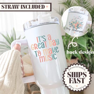 Music Teacher Tumbler Music Teacher 40oz Tumbler with Handle Gift for Music Teacher Appreciation Gift Music Teacher Travel Mug Music Teacher
