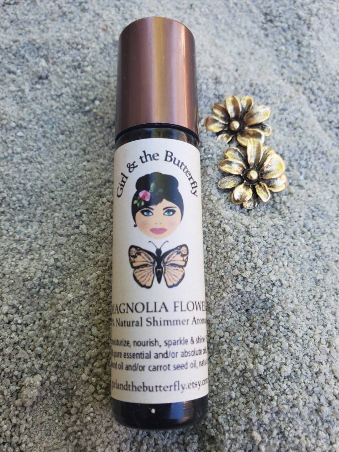 Magnolia Flower Essential Oil Blend Shimmer Roller Aromatherapy All