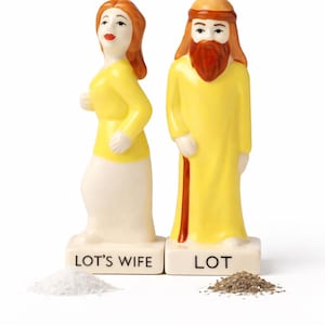 LOT'S WIFE™  Salt and Pepper Shaker Set –Biblical Kitchen Decor– Unique Religious Gift