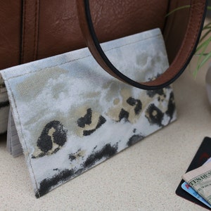 Abstract Animal Print Fabric Checkbook Cover, Minimalist Wallet, Cute Checkbook Cover, Gifts for Her, Gifts for Mom, Gifts Under 30