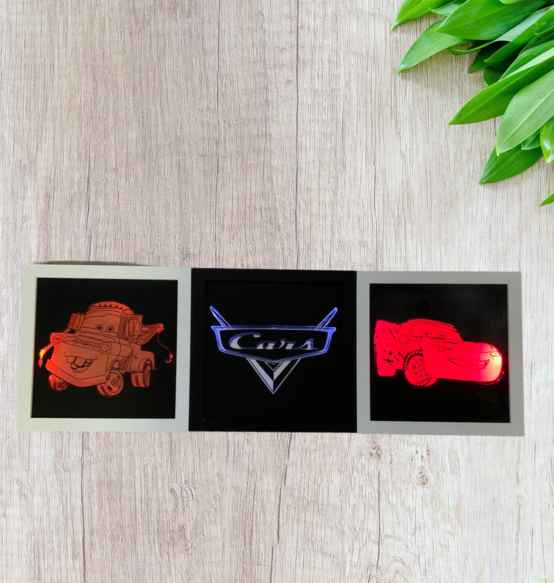 Light Up Cars Shadow Box Set Shadow Box Cars Shadow Box Etsy