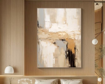 Large Beige Textured Wall Art Beige Textured Painting Modern Abstract Painting Light Brown Textured Wall Art Neutral Abstract Painting