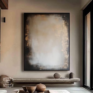 Large black and brown abstract painting Wabi-sabi black and brown abstract art Black minimalist bedroom decor Brown textured abstract art