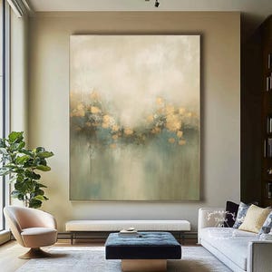 Green Gold 3D Texture Abstract Canvas Painting Green Beige Abstract Painting Modern Living Room Bedroom Gold Wall Art Home Decor Painting