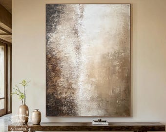 大きな茶色の壁アートオリジナルの黒い抽象画茶色の抽象画黒の