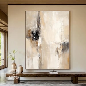 Wabi Sabi Abstract Wall Art Large Beige Abstract Minimalist Painting Large Brown Textured Wall Art Neutral Minimalist Decorative Painting