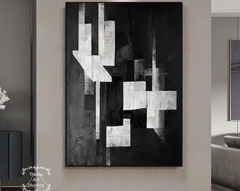 無題　抽象アート テスクチャ モダン 大きめ 大きな抽象的な黒のテクスチャ絵画ミニマリストの黒の抽象的な壁アート