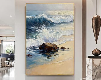 波の絵 David Quant 画家海絵波アクリル - Etsy 日本