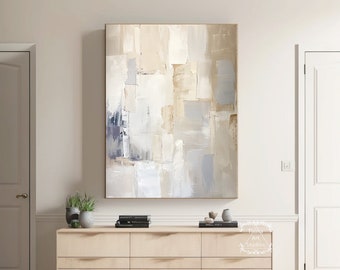 Original Beige and Blue Abstract Minimalist Painting Gray Minimalist Abstract Wall Art Large Minimalist Abstract Painting Wabi-Sabi Painting