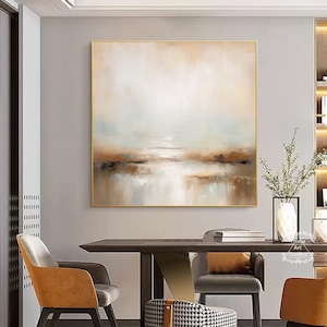 Brown Abstract Painting on Canvas Original Brown Landscape Abstract Painting Large Abstract Textured Wall Art Brown and Beige Canvas Art