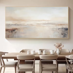 Grau und Beige Landschaft Minimalist Abstrakte Malerei Beige Wand Kunst Grau Leinwand Gemälde Braun Minimalist Abstrakte Kunst Dekorative Malerei